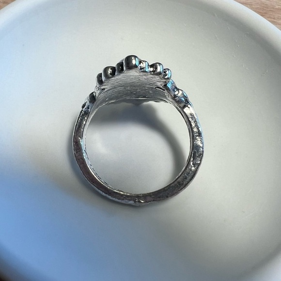 Boho Bali Ring Iridescent Silver Tone Size 7.25 - Picture 2 of 5